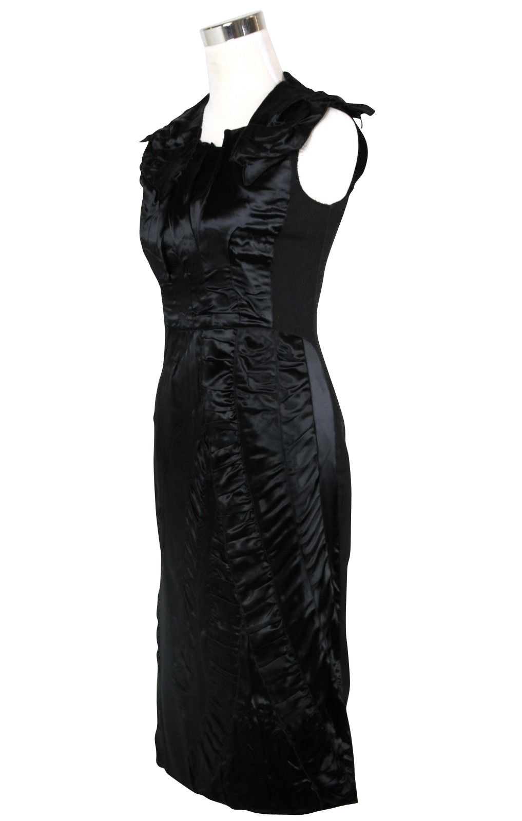 Luxury Bottega Veneta Women's Silk Pattern  Wool Polyamide Dress Ruffle Detail