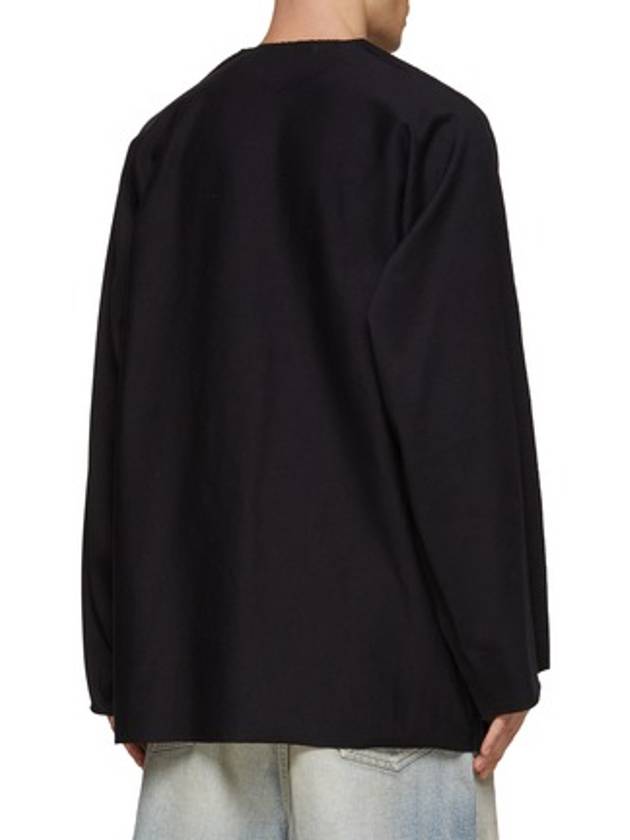 Luxury Balenciaga Icon Flat Long Sleeve T-Shirt Black