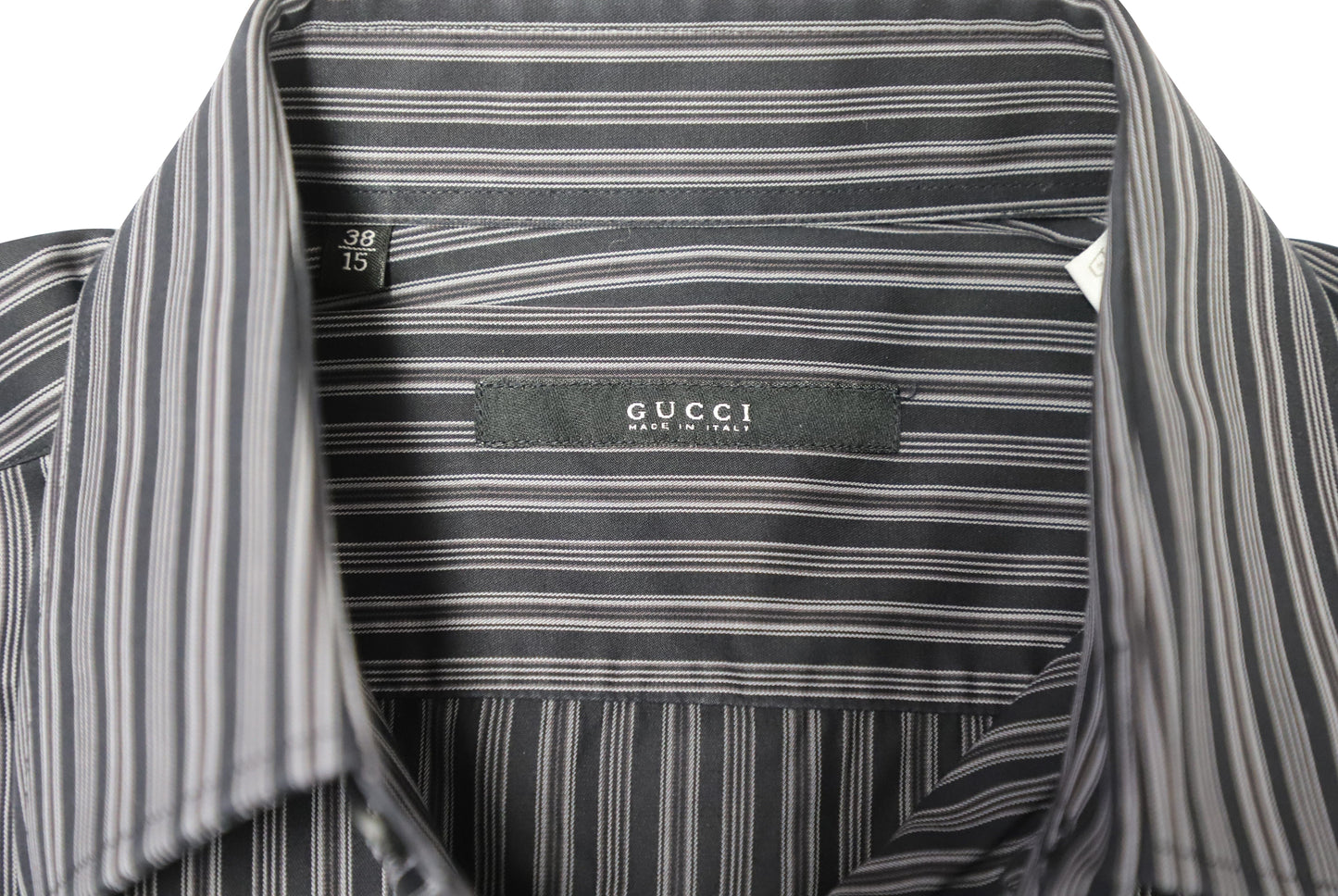 Luxury Gucci Trending 2025 Striped Button Down Shirt in Black Cotton