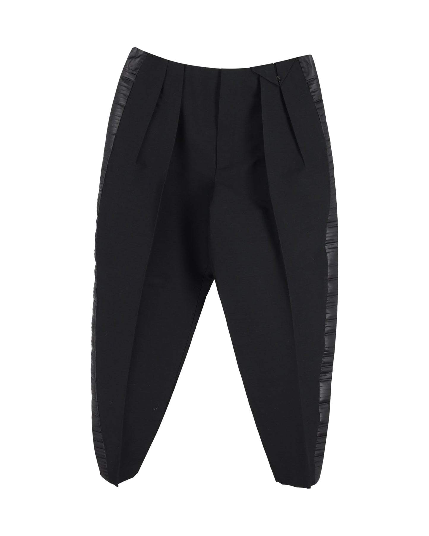 Luxury Bottega Veneta Pleated Trousers in Black Acetate