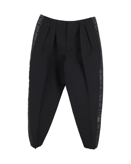 Luxury Bottega Veneta Pleated Trousers in Black Acetate