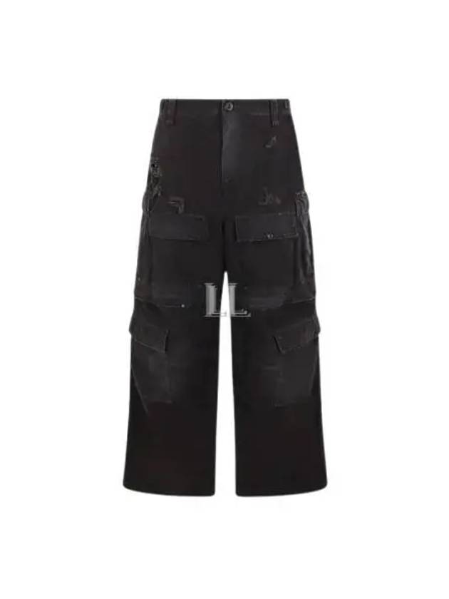 Luxury Balenciaga Cargo Straight Pants Black
