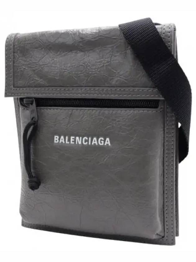 Luxury Balenciaga Explorer Leather Cross Bag Grey