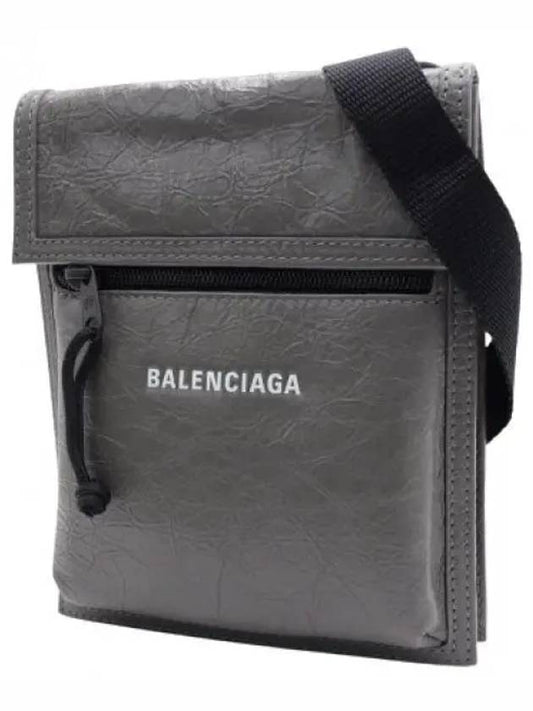 Luxury Balenciaga Explorer Leather Cross Bag Grey