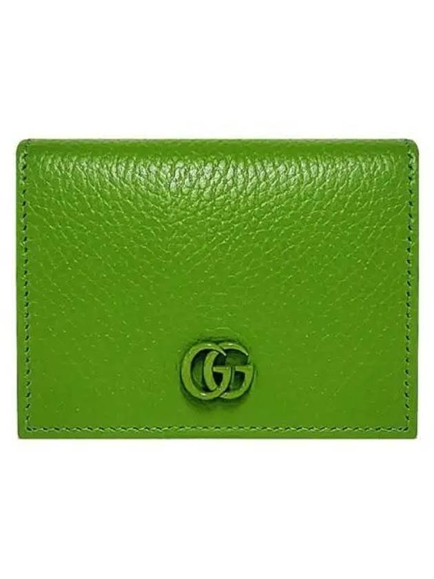 Luxury Gucci Trending 2025 GG Marmont Card Half Wallet Green