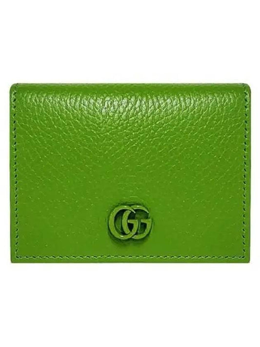 Luxury Gucci Trending 2025 GG Marmont Card Half Wallet Green