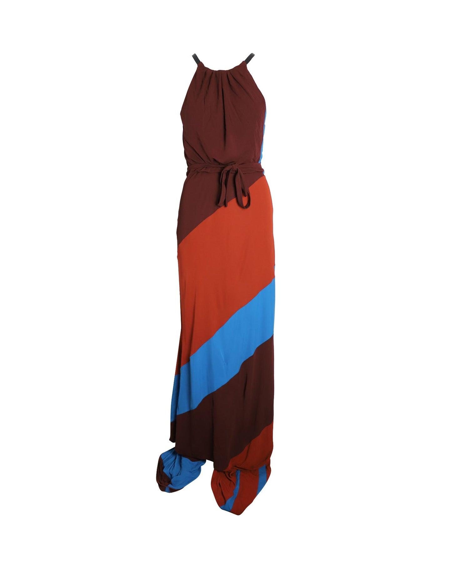 Luxury Bottega Veneta Asymmetric Maxi Dress in Multicolor Viscose