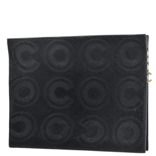 Luxury Chanel Black Pony Hair COCO Pouch Bag