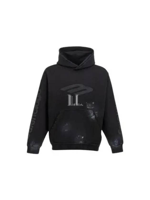 Luxury Balenciaga Logo Print Hoodie Black