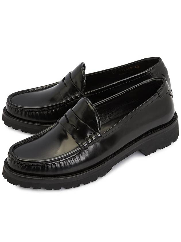 Luxury Saint Laurent Monogram Leather Loafers Black