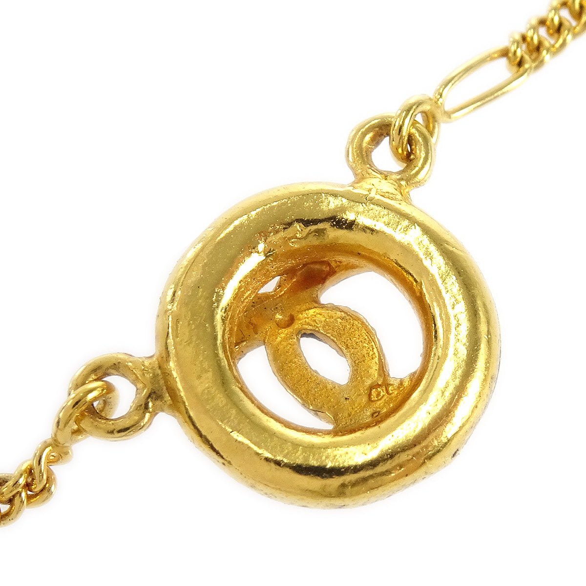 Luxury Chanel 1983 Round CC Gold Chain Pendant Necklace