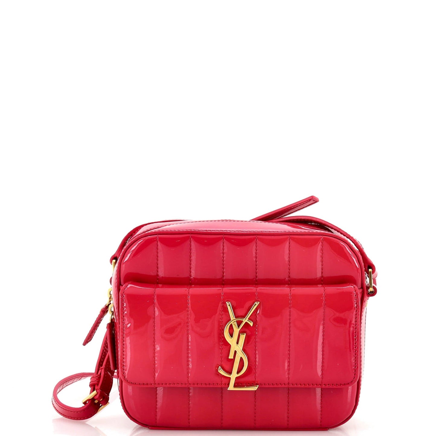 Luxury Saint Laurent Vicky Camera Bag Vertical Quilt Patent Medium
