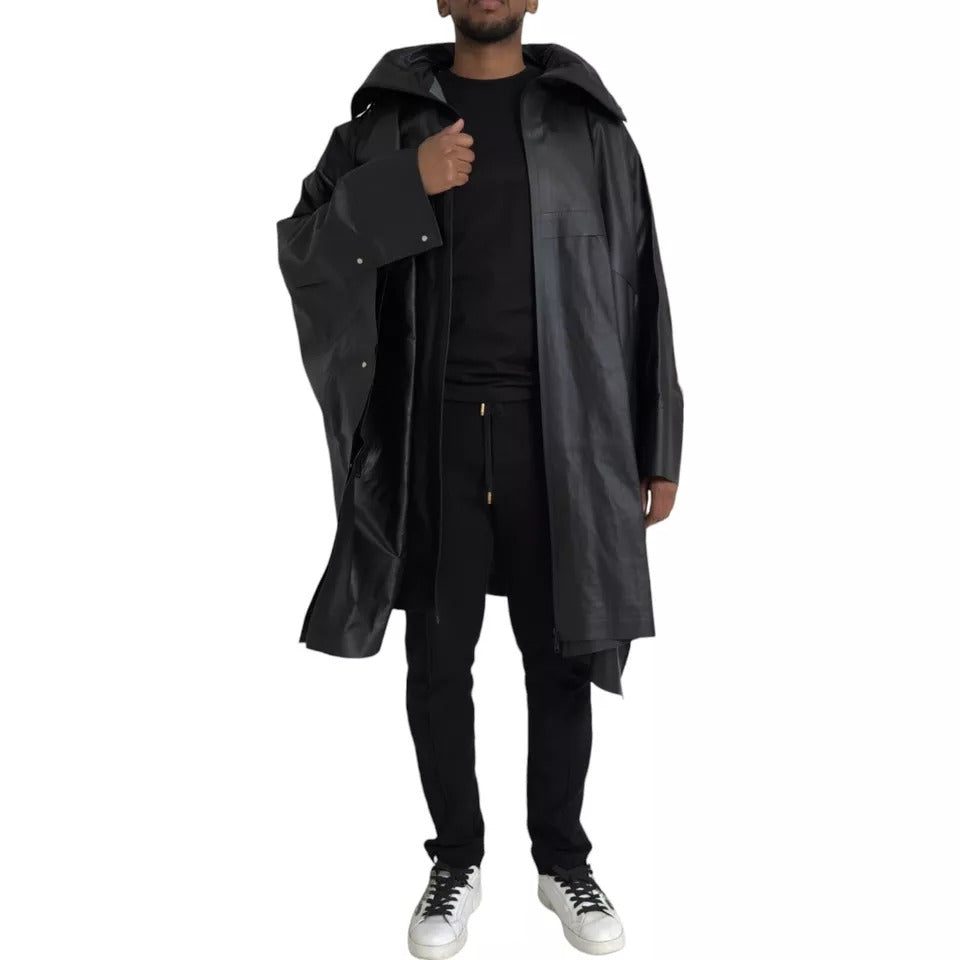 Luxury Bottega Veneta  Leather Hooded Men Trenchcoat Men's Jacket