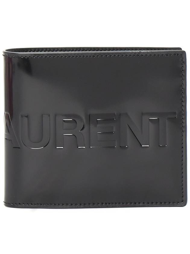 Luxury Saint Laurent East West Half Wallet Black