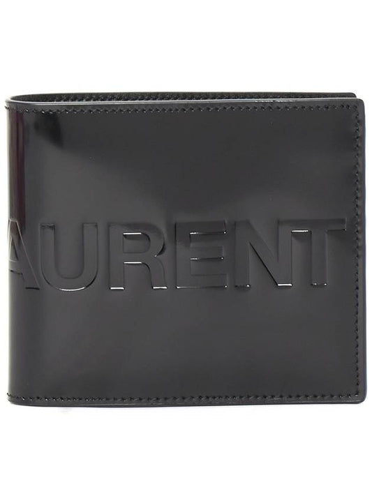 Luxury Saint Laurent East West Half Wallet Black