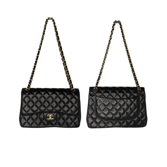 Luxury Chanel Classic Quilted Lambskin Double Jumbo Flap