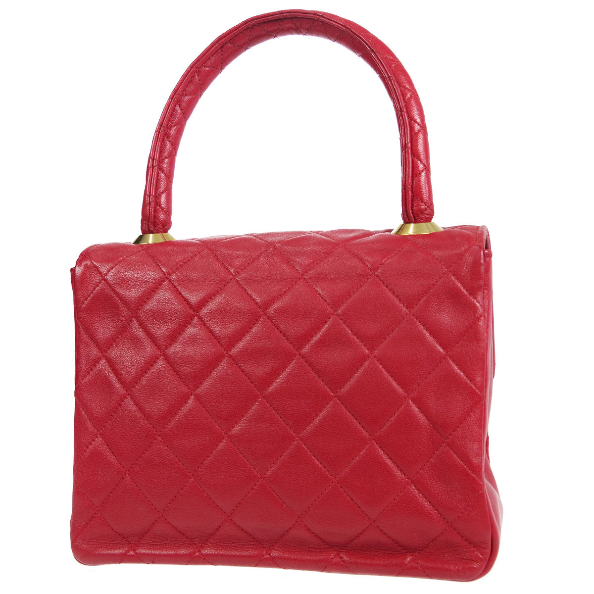 Luxury Chanel * 1989-1991 Handbag Red Lambskin
