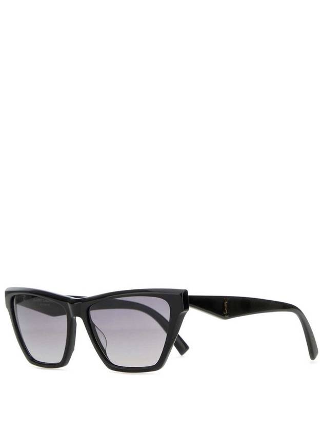 Luxury Saint Laurent SL M103 Gold Logo Cat Eye Sunglasses Black
