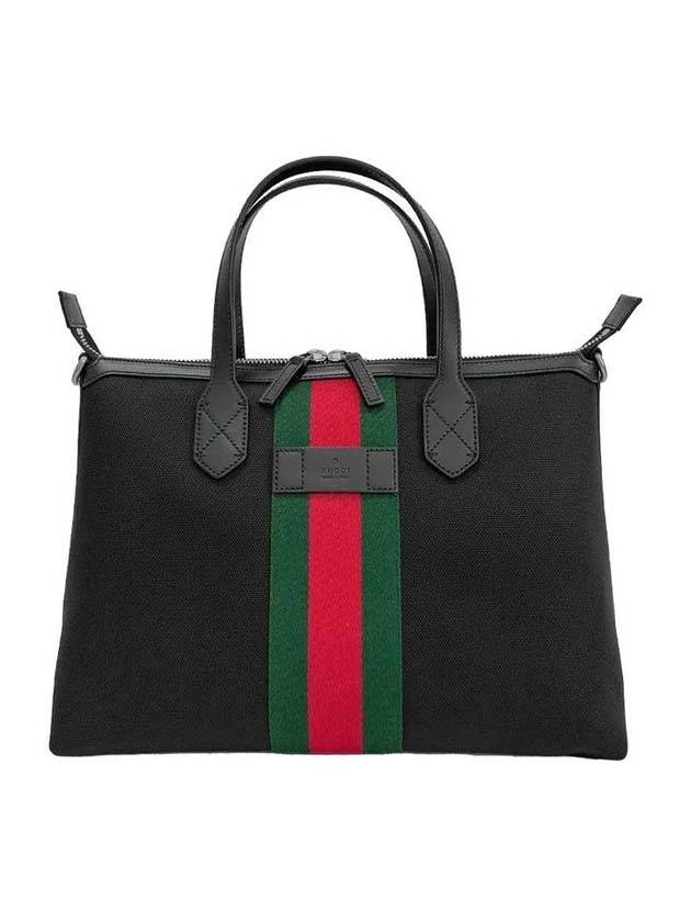 Luxury Gucci Trending 2025 Stripe Canvas Tote Bag Black
