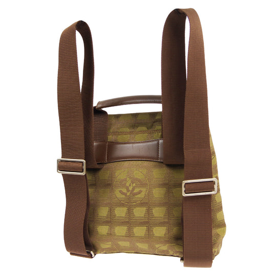 Luxury Chanel 2001-2003 New Travel Line Backpack Brown Jacquard