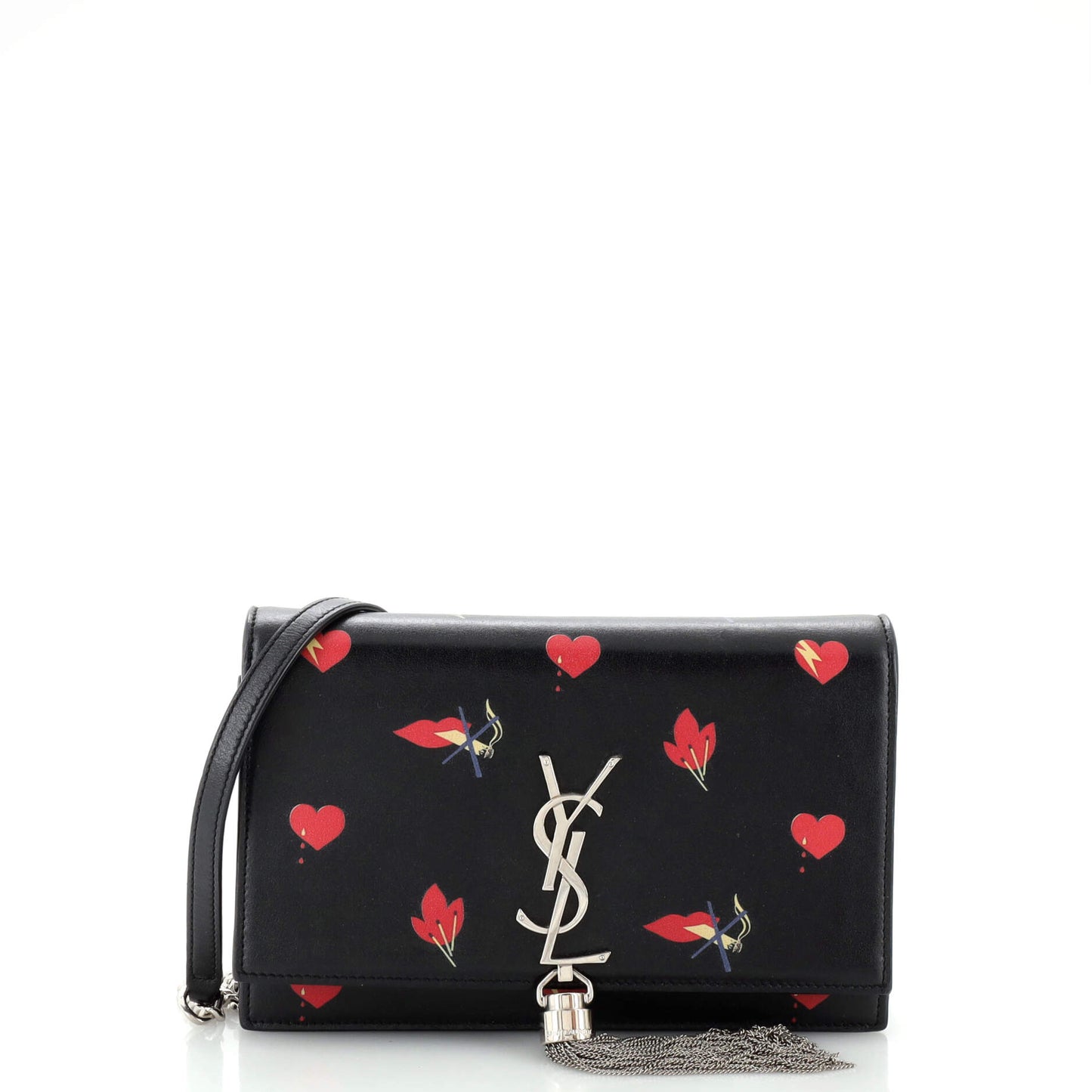 Luxury Saint Laurent Classic Monogram Tassel Chain Wallet Printed Leather