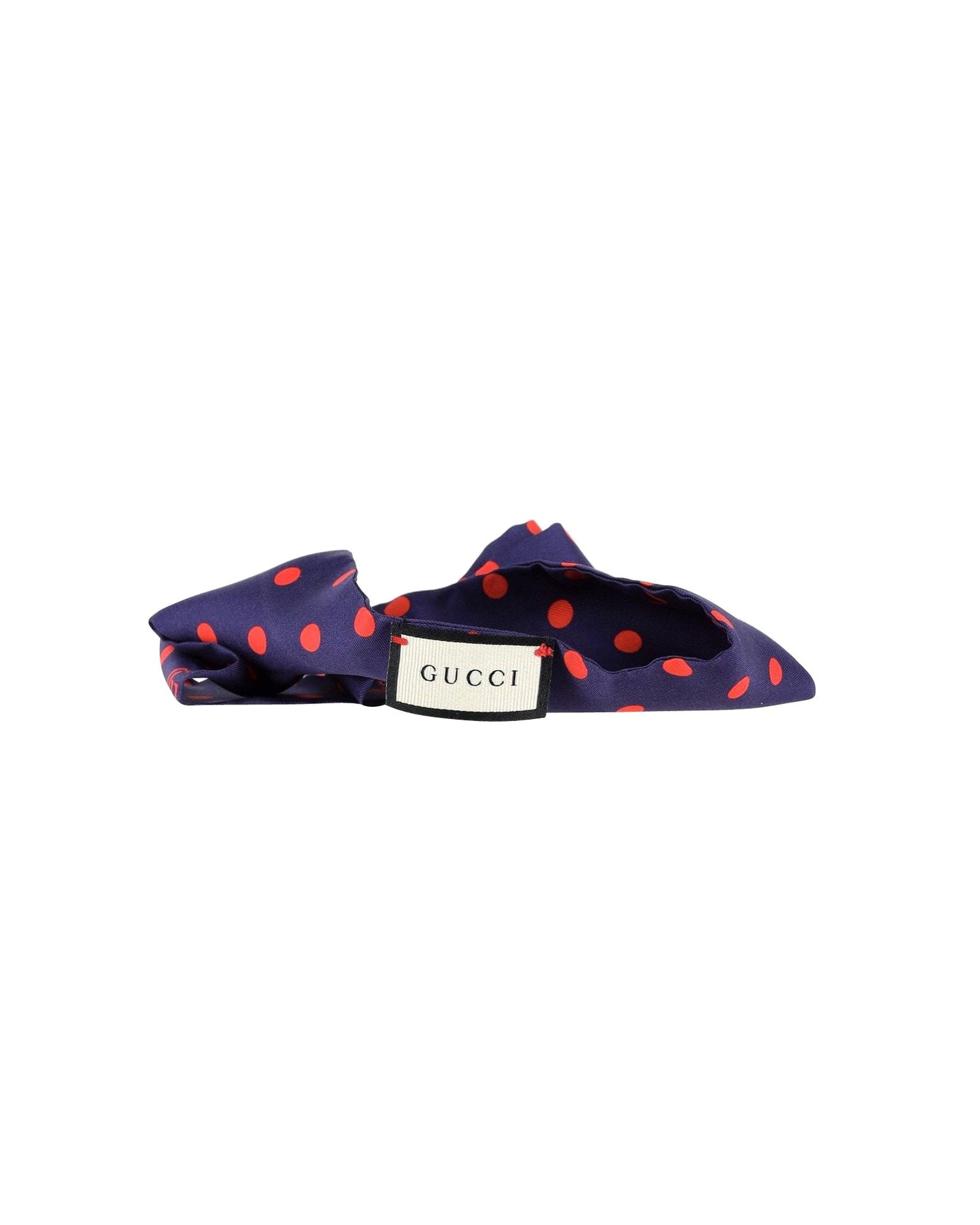 Luxury Gucci Trending 2025 Polka Dot Logo Neck Scarf in Navy Blue Silk