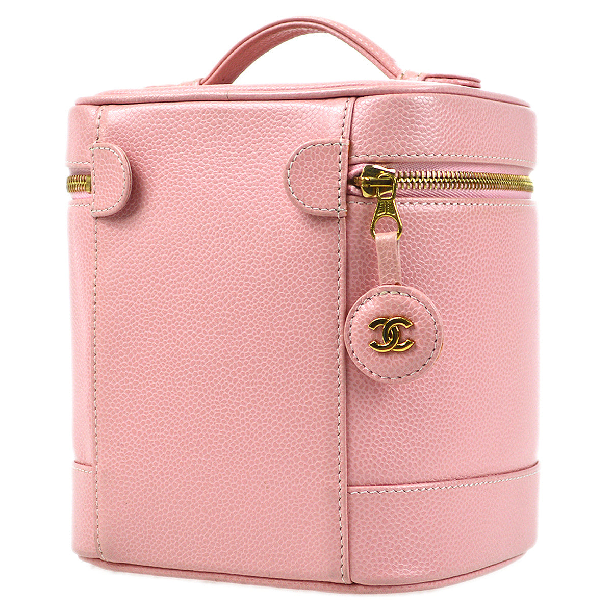 Luxury Chanel Pink Caviar Timeless Vanity Handbag