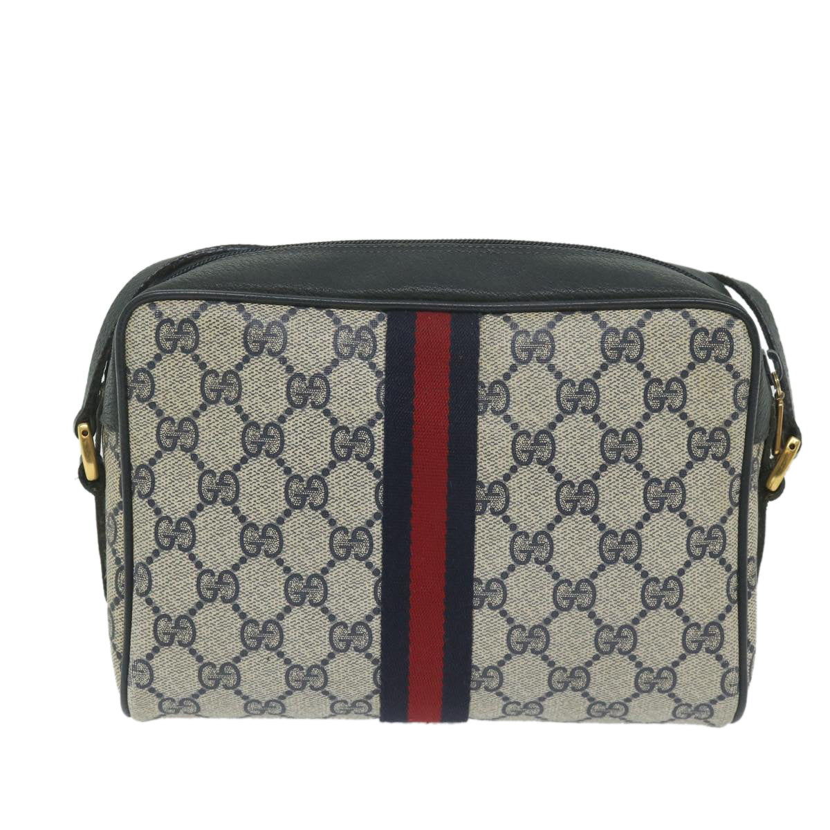 GUCCI GG Supreme Sherry Line Shoulder Bag Red Navy 98 02 004  ai695