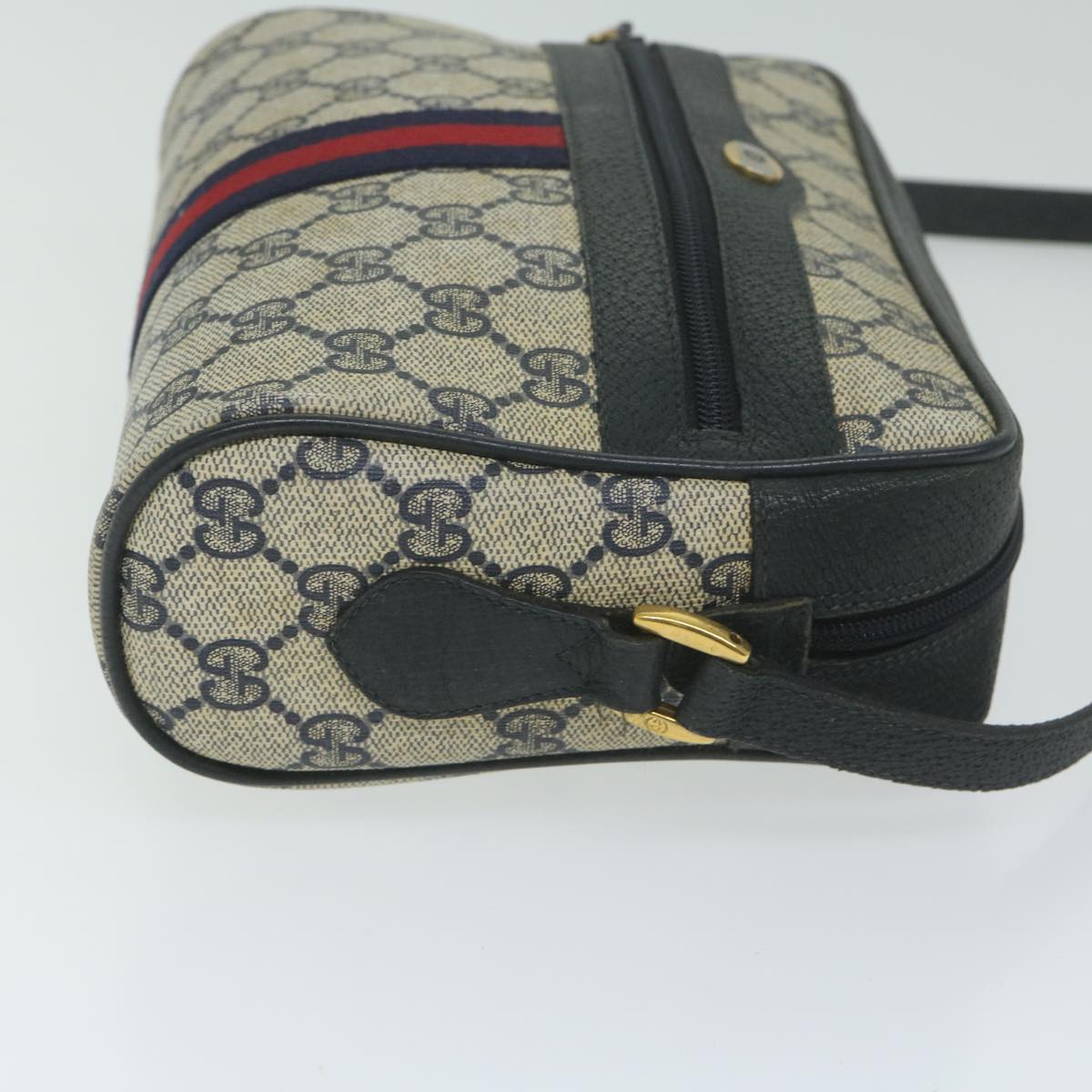 GUCCI GG Supreme Sherry Line Shoulder Bag Red Navy 98 02 004  ai695