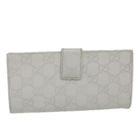 GUCCI GG Canvas Guccissima Long Wallet White 112715  ai704