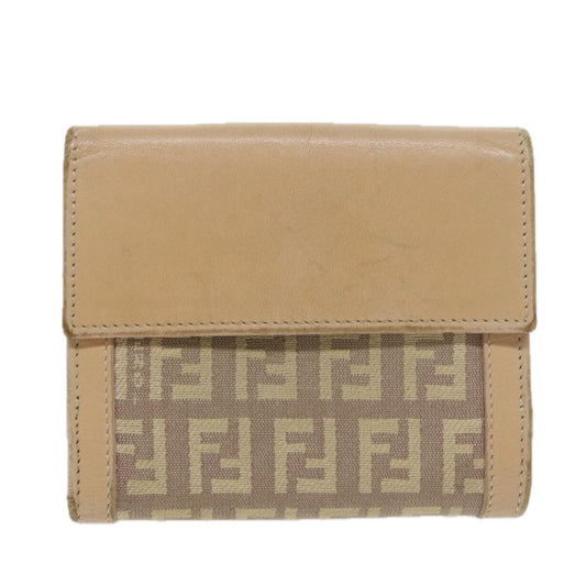 Luxury FendiZucchino Canvas Mamma Wallet Beigeai712