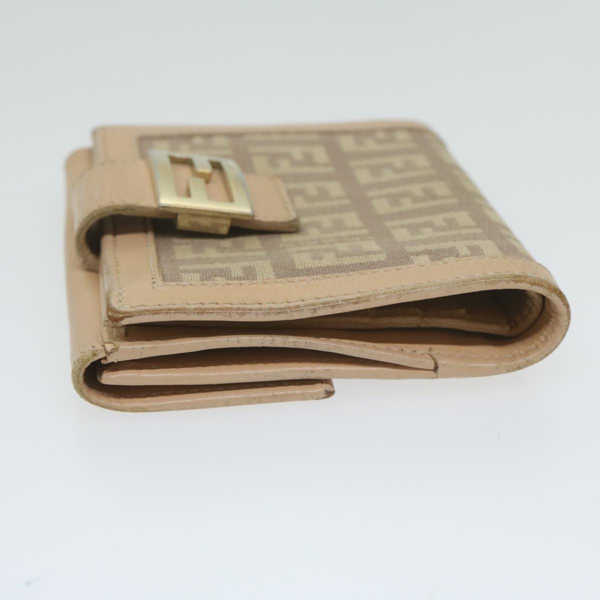 Luxury FendiZucchino Canvas Mamma Wallet Beigeai712