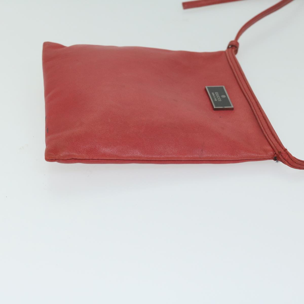 GUCCI Shoulder Bag Leather Red  ai714