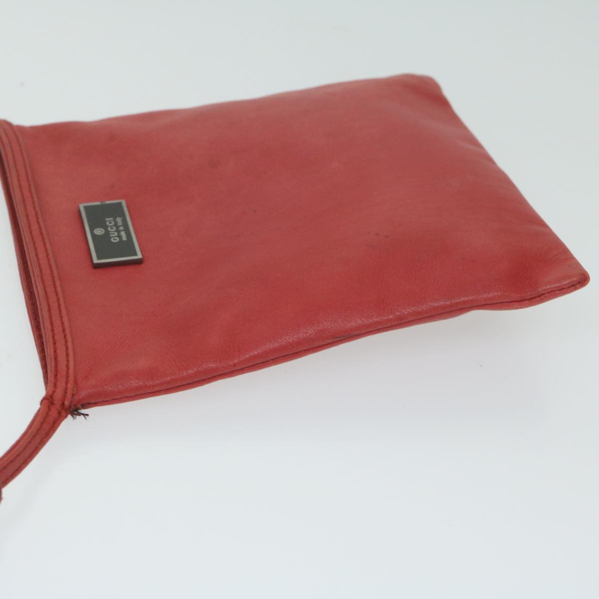 GUCCI Shoulder Bag Leather Red  ai714