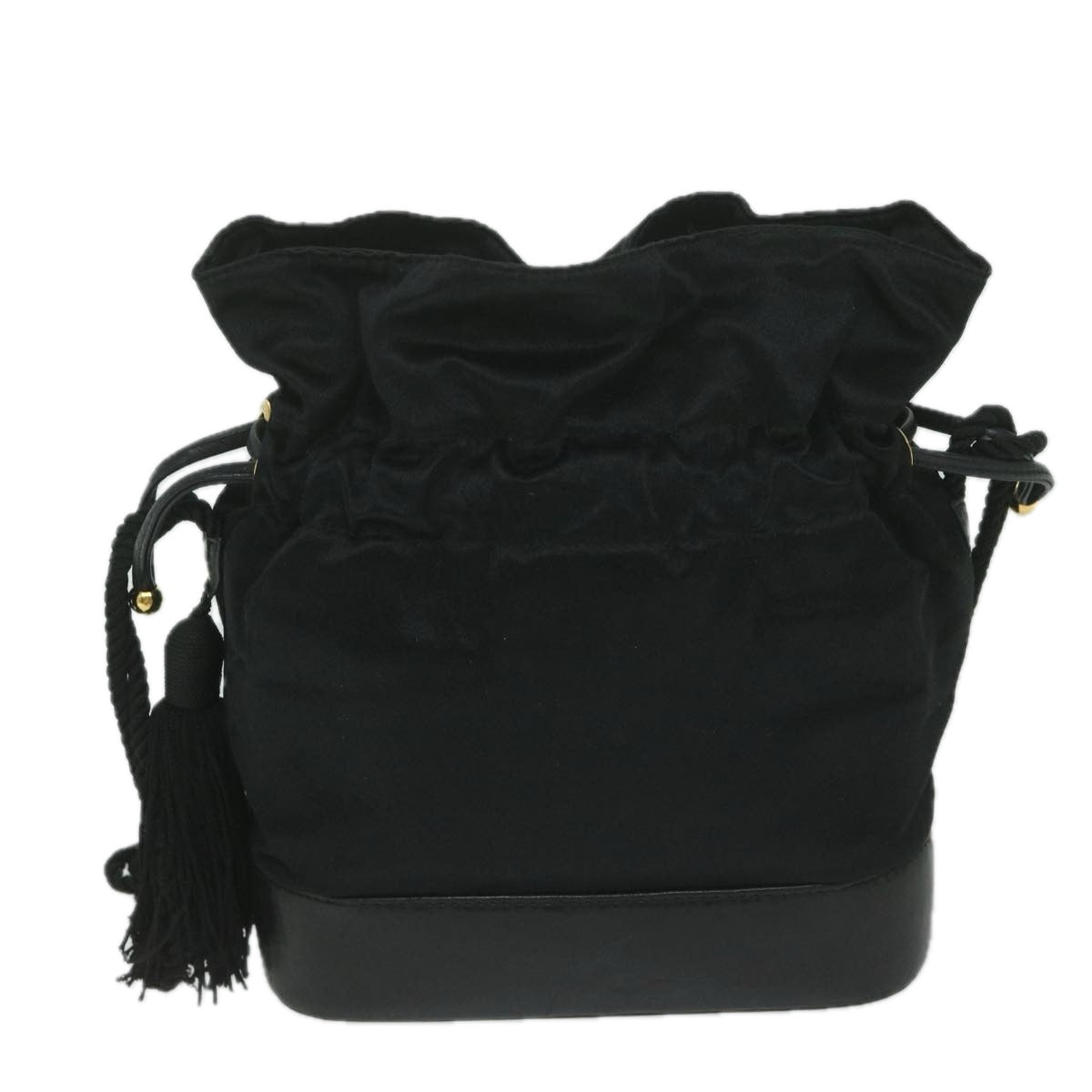 GUCCI Purse Shoulder Bag Satin Black  ai721