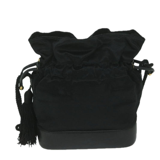 GUCCI Purse Shoulder Bag Satin Black  ai721