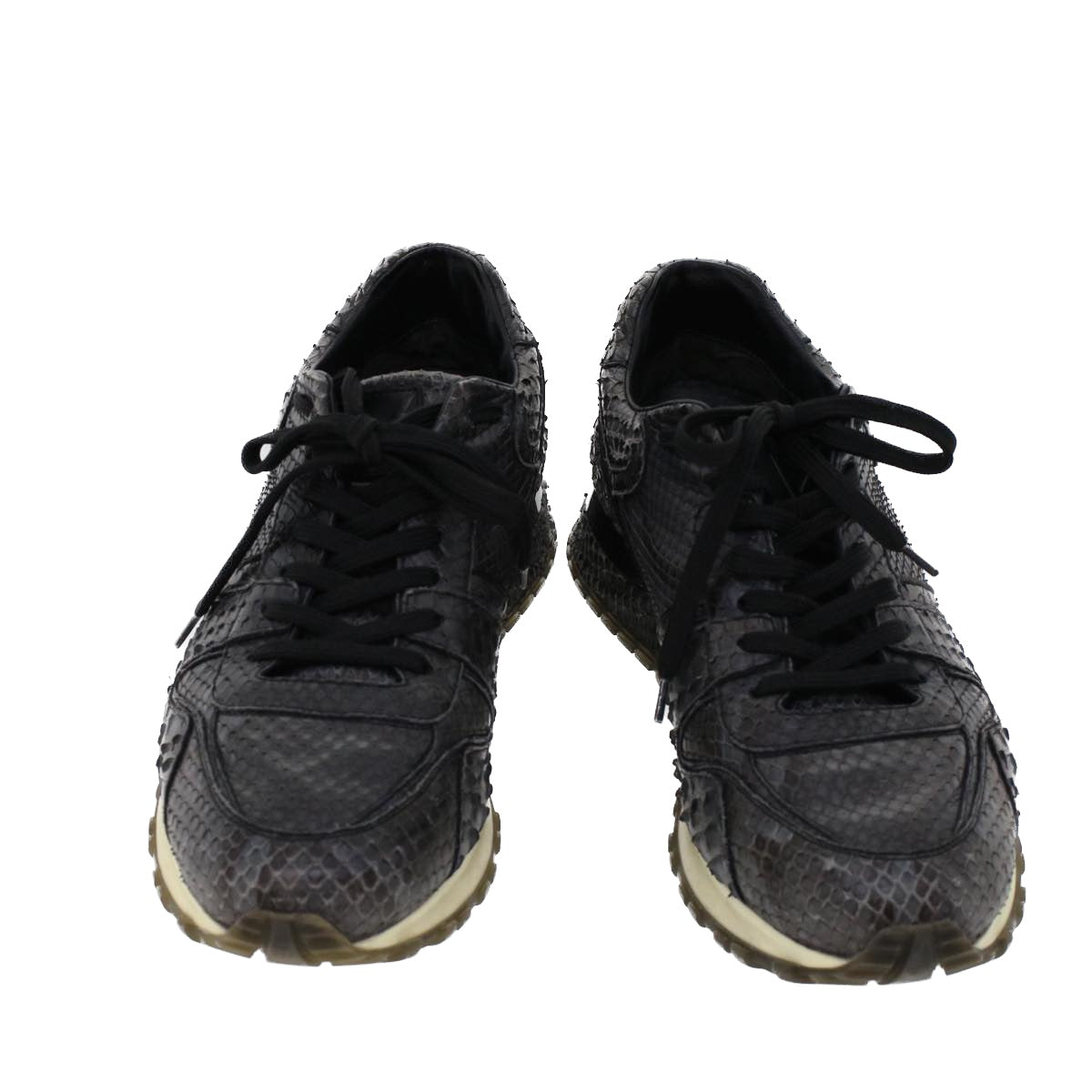 LOUIS VUITTON Sneakers Exotic Leather 6 Black LV ak202
