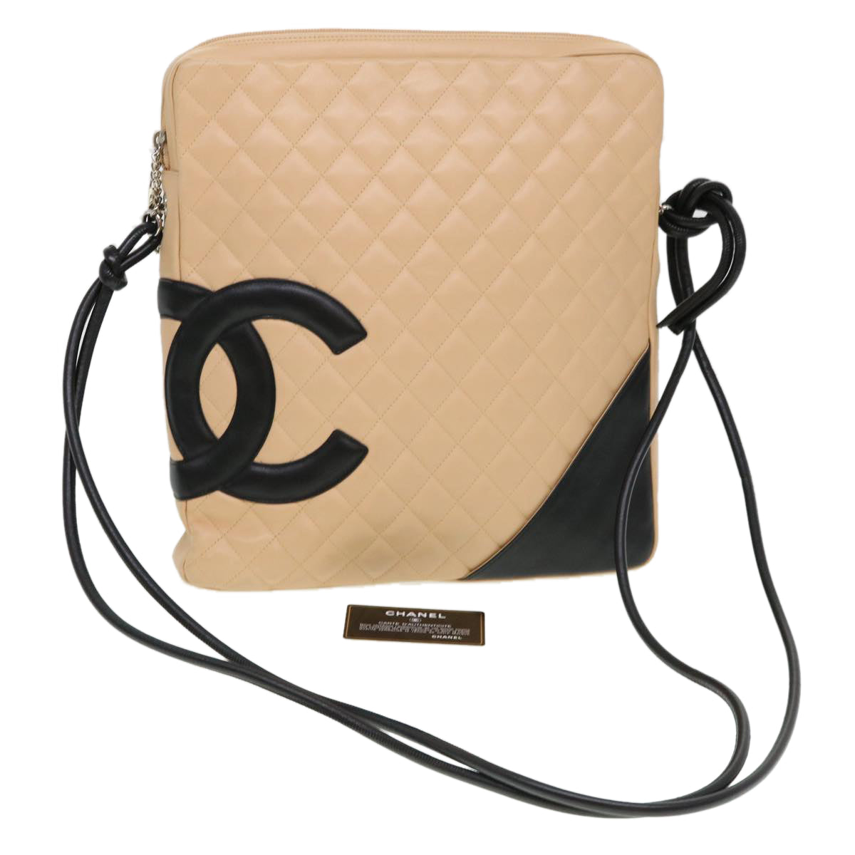 Luxury Chanel Cambon Line Shoulder Bag Caviar Skin Beige CC  am4027