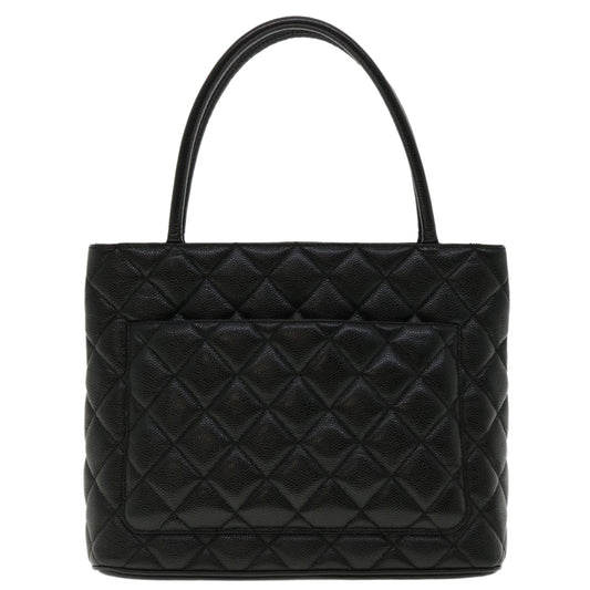 Luxury Chanel Tote Bag Caviar Skin Black CC  am4270