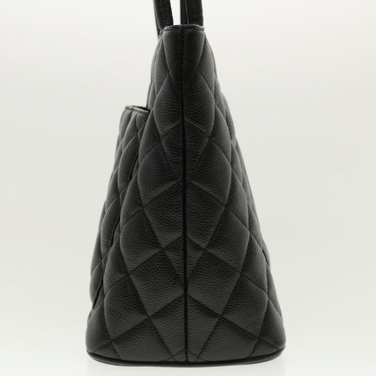Luxury Chanel Tote Bag Caviar Skin Black CC  am4270