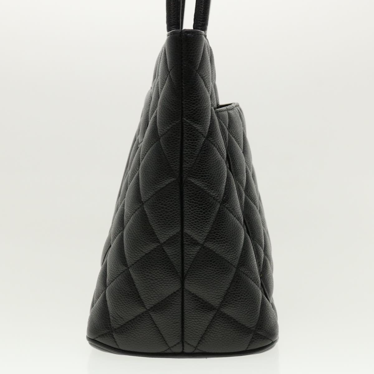 Luxury Chanel Tote Bag Caviar Skin Black CC  am4270