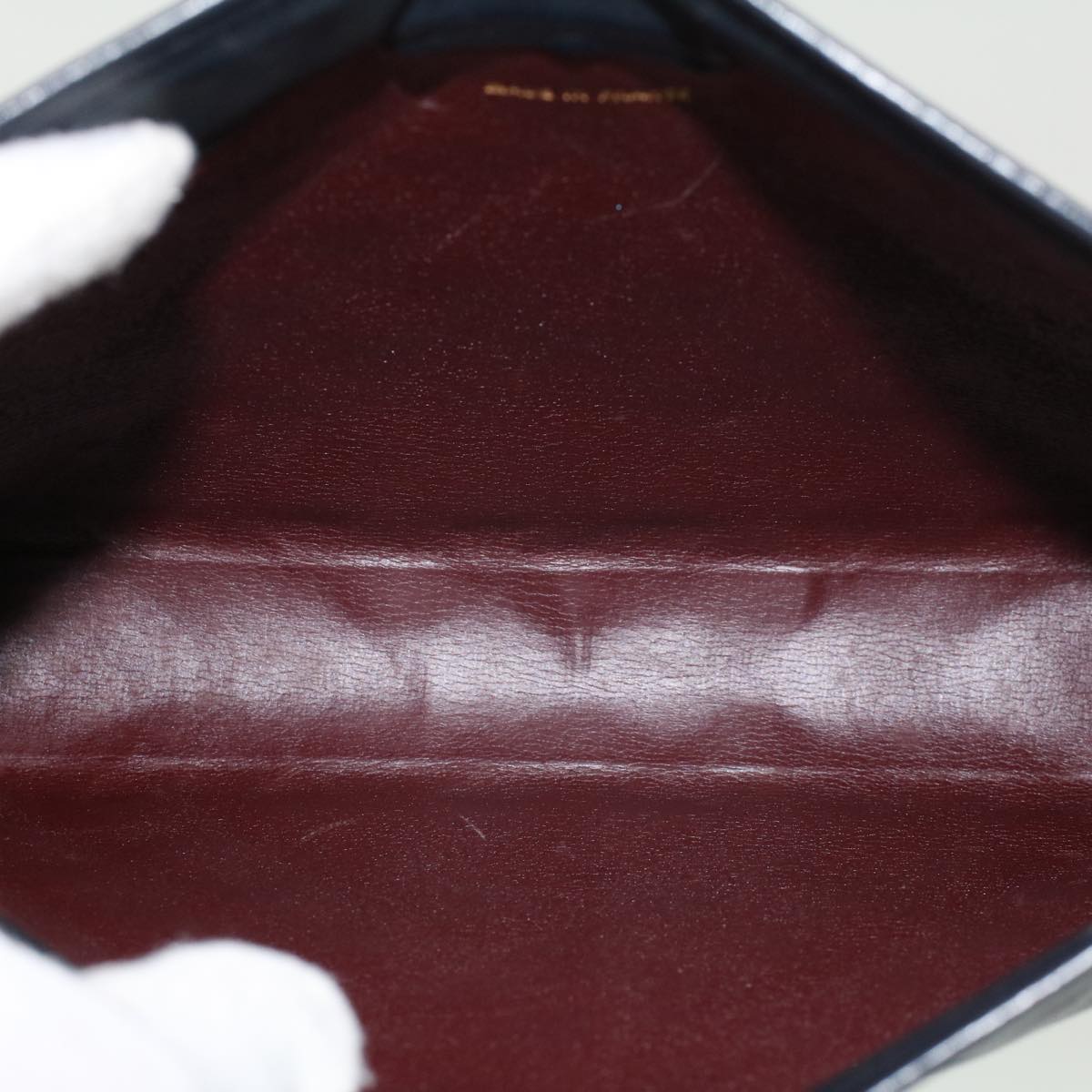CHANEL Clutch Bag Lamb Skin Black CC Auth am4611