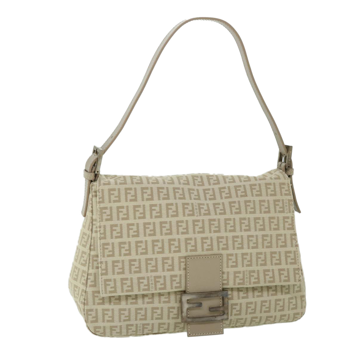 Luxury FendiZucchino Canvas Mamma Baguette Shoulder Bag Beigeam4994