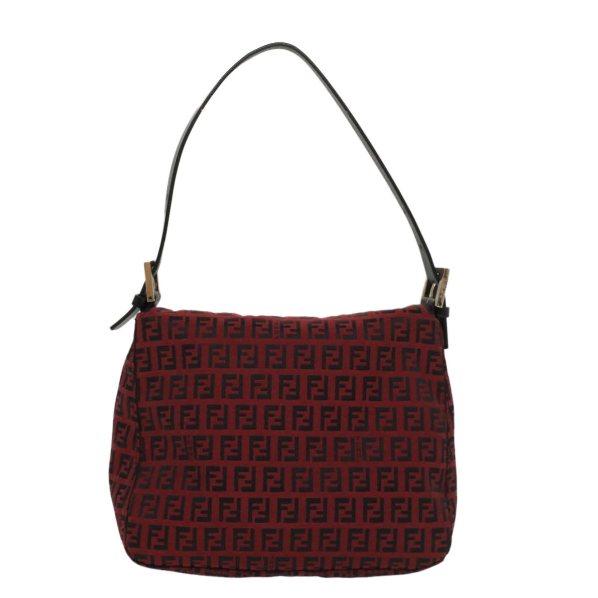Luxury FendiZucchino Canvas Mamma Baguette Shoulder Bag Redam5029