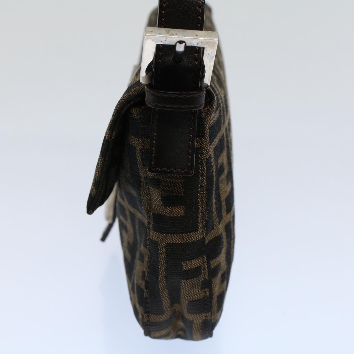 Luxury FendiZucca Canvas Mamma Baguette Shoulder Bag Black Brownam5065