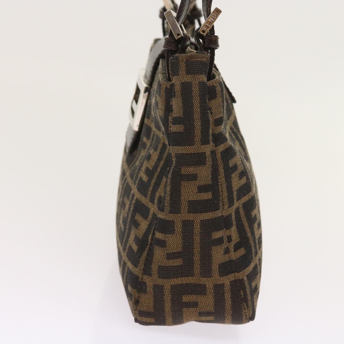 Luxury FendiZucca Canvas Shoulder Bag Black Brownam5068