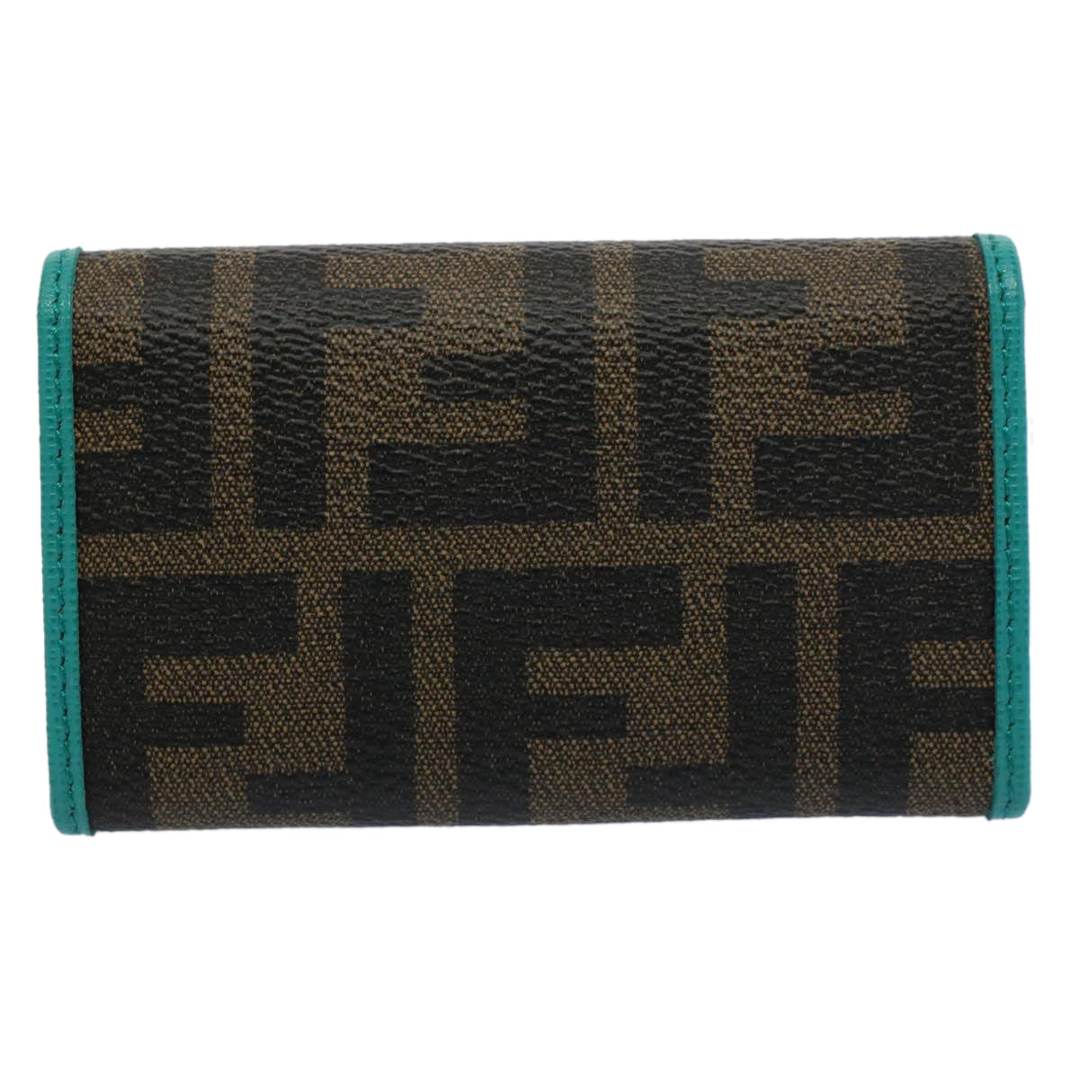 Luxury FendiZucca Canvas Key Case Black Brownam5112