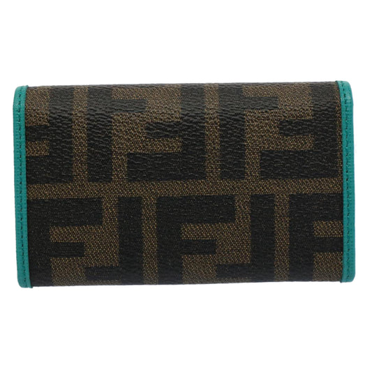 Luxury FendiZucca Canvas Key Case Black Brownam5112