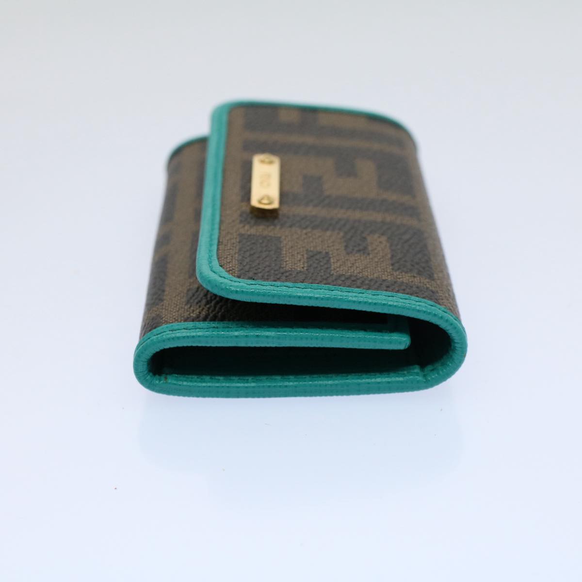 Luxury FendiZucca Canvas Key Case Black Brownam5112