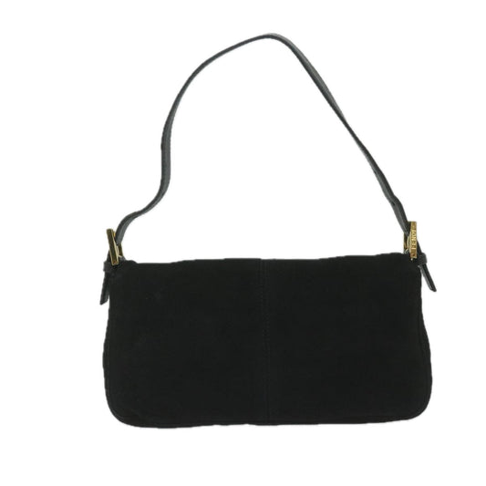 Luxury FendiMamma Baguette Shoulder Bag Suede Black 2813 26424 009am5239